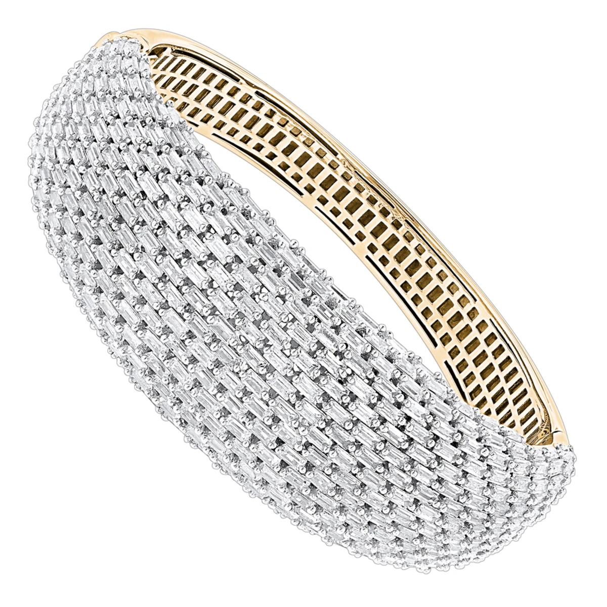 Unique Designer Diamond Bangle Bracelet For Women 12ct 14K White Gold 2 Unique Designer Diamond Bangle Bracelet For Women 12ct 14K White Gold - Image 2