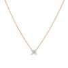 Unique Ladies 14K Rose Gold Flower Neckace With 1 Carat Marquise Cut Diamonds