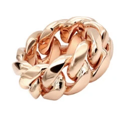 Unique Solid 14K Yellow Gold Cuban Link Chain Ring For Men -Urban Jewels Shop jewelry unique mens solid gold rings 14k gold cuban link chain ring ro