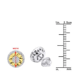 Unique 14K White Gold Large Diamond Stud Earrings Clusters 2 Carat Halo Look -Urban Jewels Shop jewelry unique real 14k gold large diamond stud earrings clusters 2 carat halo look rulerwh