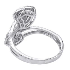 Unique Two Hearts Diamond Ring For Women 0.8CT 14K White Gold By Luxurman -Urban Jewels Shop jewelry unique two hearts diamond ring for women 08ct 14k gold by luxurman backwh 1