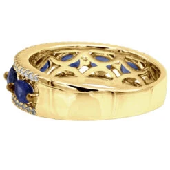 Unique 3.5 Carat Diamond & Blue Sapphire 14K White Gold Band For Women 12 Unique 3.5 Carat Diamond & Blue Sapphire 14K White Gold Band For Women -Urban Jewels Shop jewelry unique womens rings diamond blue sapphire band in 14k gold 35 carat backye