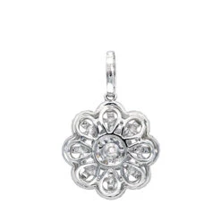 Vintage 18K White Gold Flower Cluster Diamond Pendant For Women 1.25ct LUXURMAN -Urban Jewels Shop jewelry vintage 18k gold flower cluster diamond pendant for women 125ct luxurman backwh 20201204