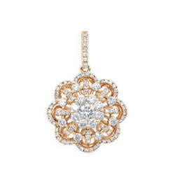 Vintage 18K White Gold Flower Cluster Diamond Pendant For Women 1.25ct LUXURMAN -Urban Jewels Shop jewelry vintage 18k gold flower cluster diamond pendant for women 125ct luxurman ro 20201204