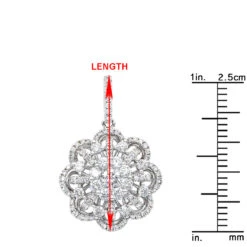 Vintage 18K White Gold Flower Cluster Diamond Pendant For Women 1.25ct LUXURMAN -Urban Jewels Shop jewelry vintage 18k gold flower cluster diamond pendant for women 125ct luxurman rulerwh 20201204