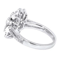 Vintage 18K White Gold Flower Cluster Diamond Ring For Women 1.25ct By Luxurman 15 Vintage 18K White Gold Flower Cluster Diamond Ring For Women 1.25ct By Luxurman -Urban Jewels Shop jewelry vintage 18k gold flower cluster diamond ring for women 125ct by luxurman backwh