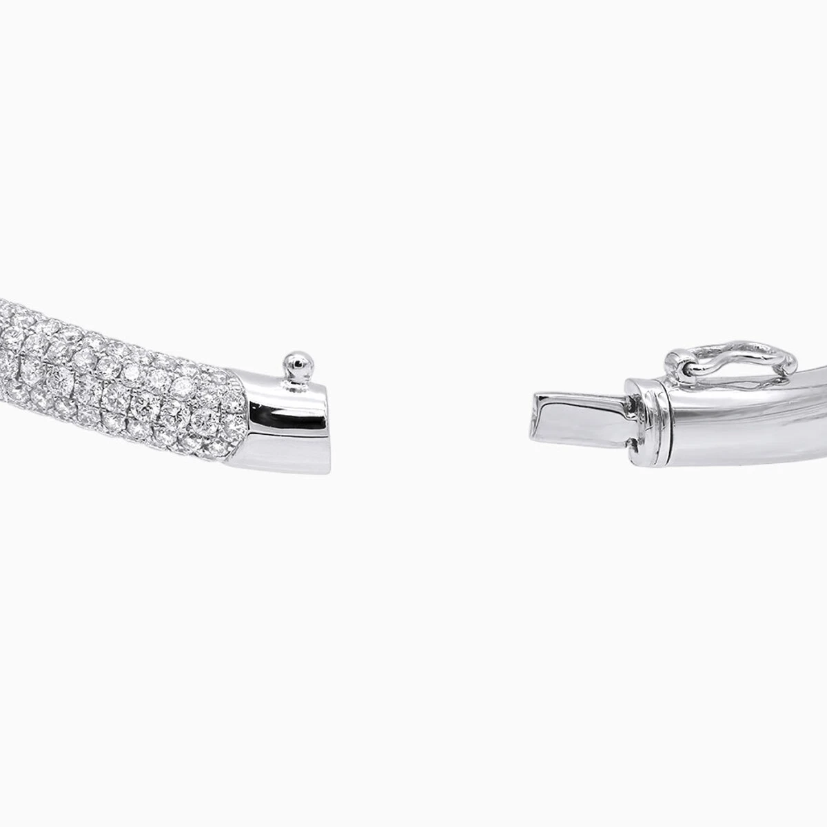 Women's Diamond Snakes Bangle Bracelet 18K White Gold By Joe Rodeo 6.44Ct 4 Women's Diamond Snakes Bangle Bracelet 18K White Gold By Joe Rodeo 6.44Ct - Image 4