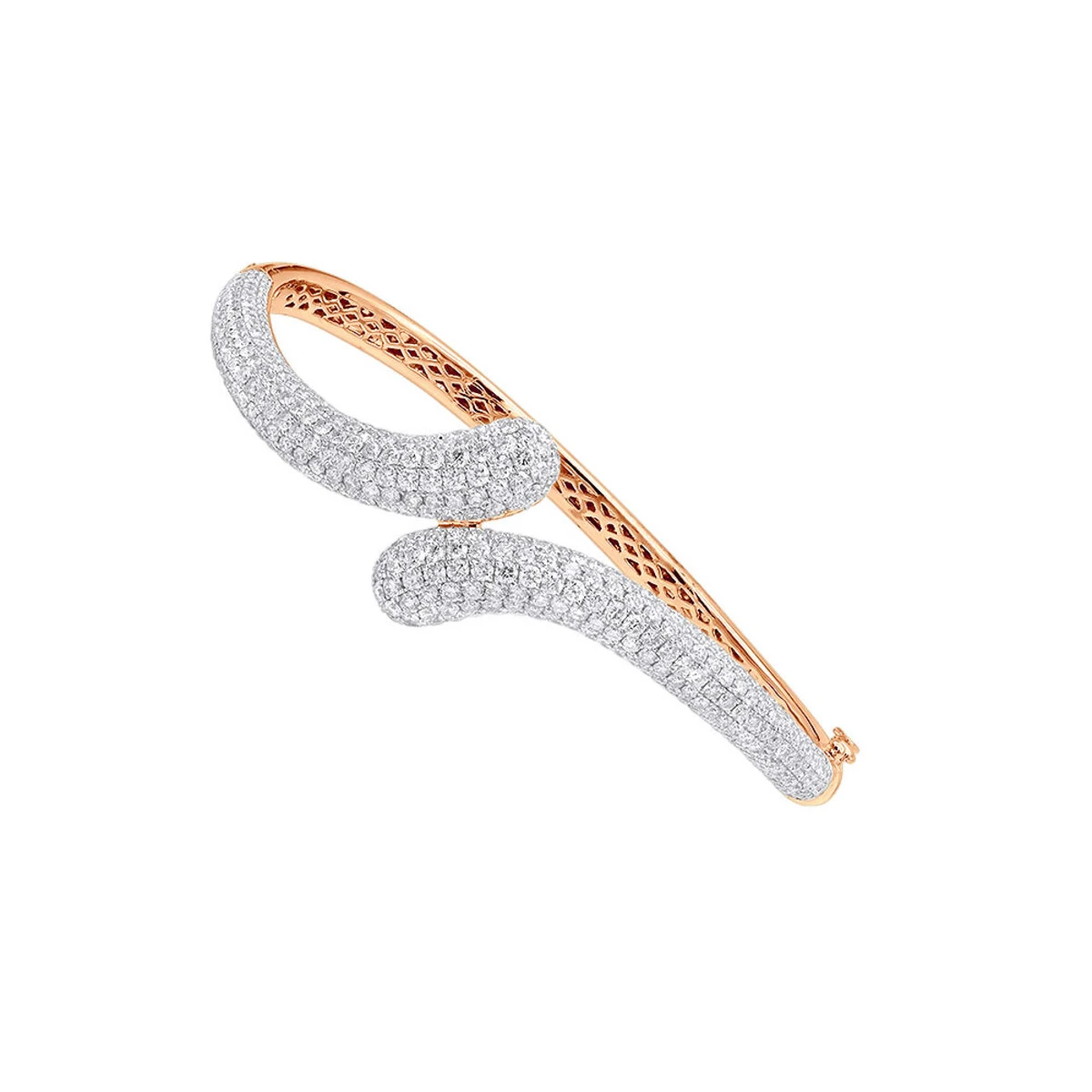 Women's Diamond Snakes Bangle Bracelet 18K White Gold By Joe Rodeo 6.44Ct 3 Women's Diamond Snakes Bangle Bracelet 18K White Gold By Joe Rodeo 6.44Ct - Image 3