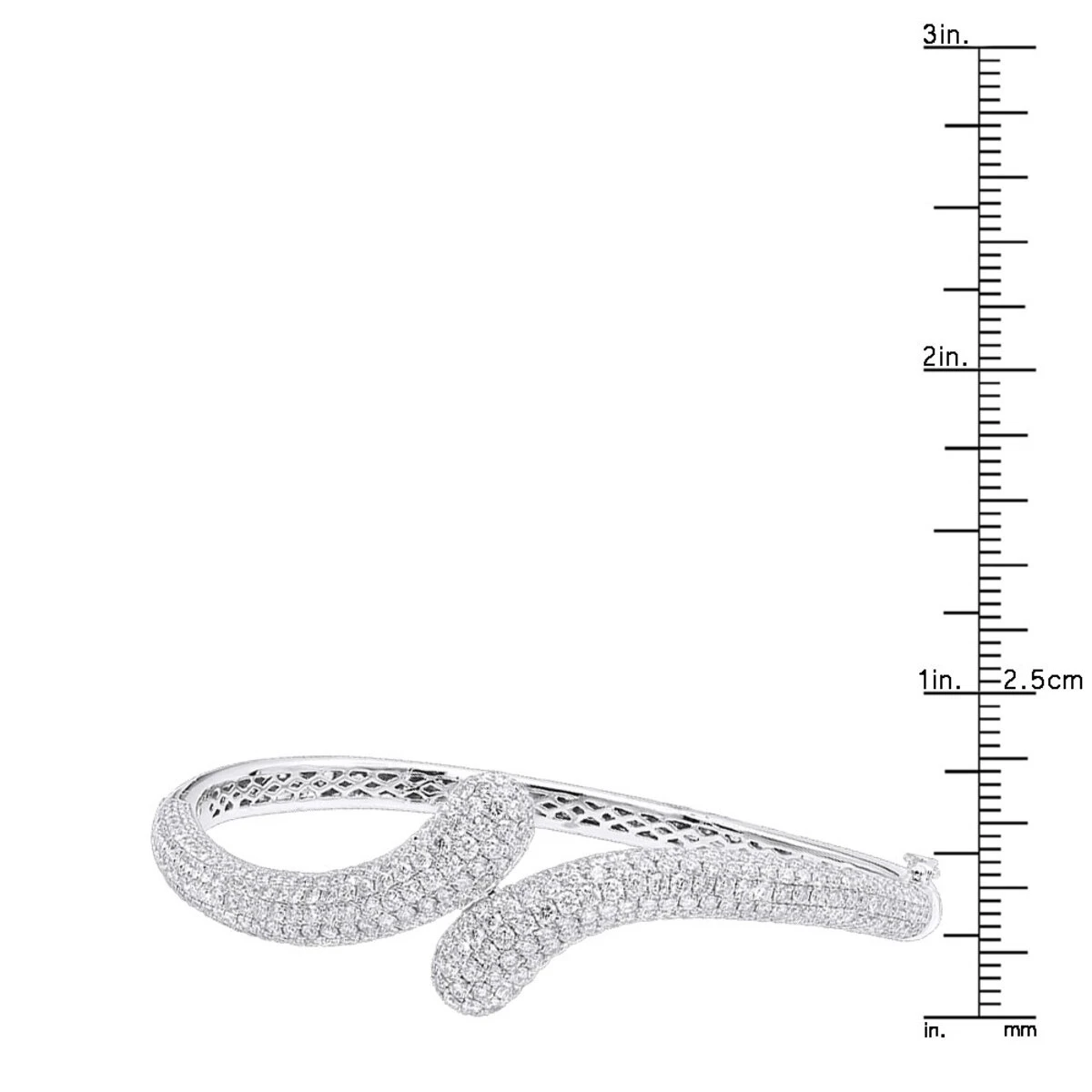 Women's Diamond Snakes Bangle Bracelet 18K White Gold By Joe Rodeo 6.44Ct 8 Women's Diamond Snakes Bangle Bracelet 18K White Gold By Joe Rodeo 6.44Ct - Image 8