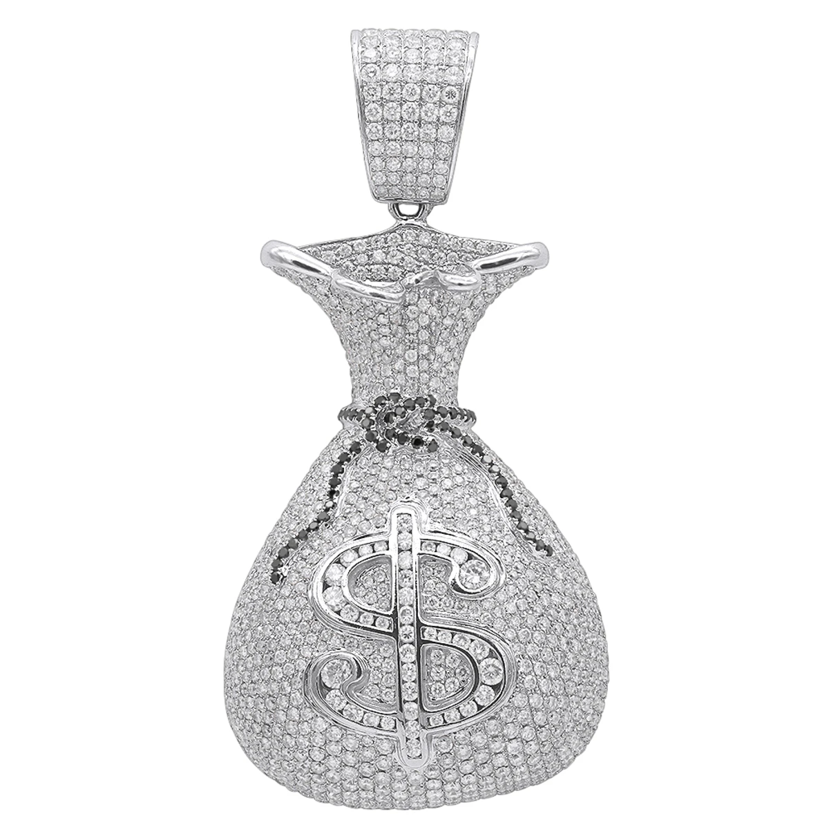 Joe Rodeo Hip Hop 14K Yellow Gold Diamond Money Bag Pendant For Men 13ct 2 Joe Rodeo Hip Hop 14K Yellow Gold Diamond Money Bag Pendant For Men 13ct - Image 2
