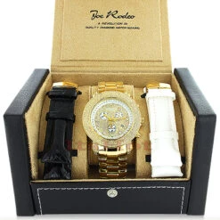 Joe Rodeo Junior Men's Diamond Watch 3.3ct Yellow Gold Plated -Urban Jewels Shop joe rodeo junior mens diamond watch 33ct yellow gold plated 4