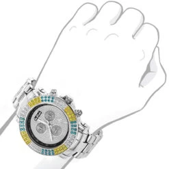 Joe Rodeo Junior Men's Diamond Watch White Yellow Blue Diamonds 4.3ct -Urban Jewels Shop joe rodeo junior mens diamond watch white yellow blue diamonds 43ct bod