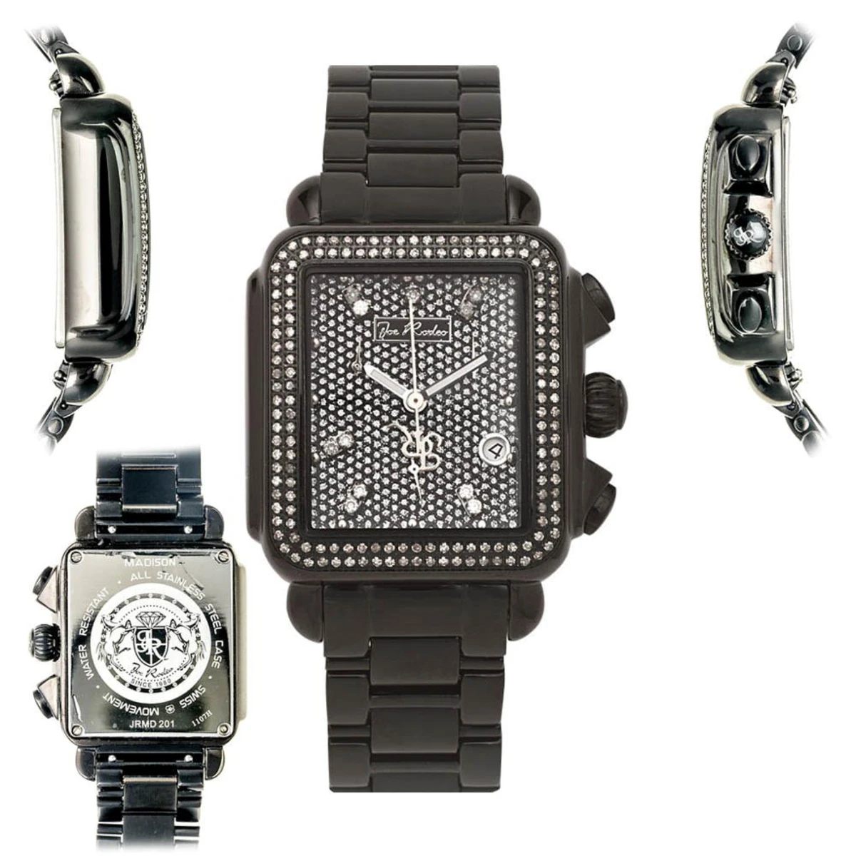 Joe Rodeo Madison Diamond Watch 1.50ct Black Steel 6 Joe Rodeo Madison Diamond Watch 1.50ct Black Steel - Image 6