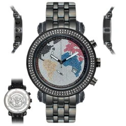 JoJo Joe Rodeo Watch - Tyler World Map, 2.00 Ctw. Black -Urban Jewels Shop jojo joe rodeo watch tyler world map 200 ctw black p 7243 main2