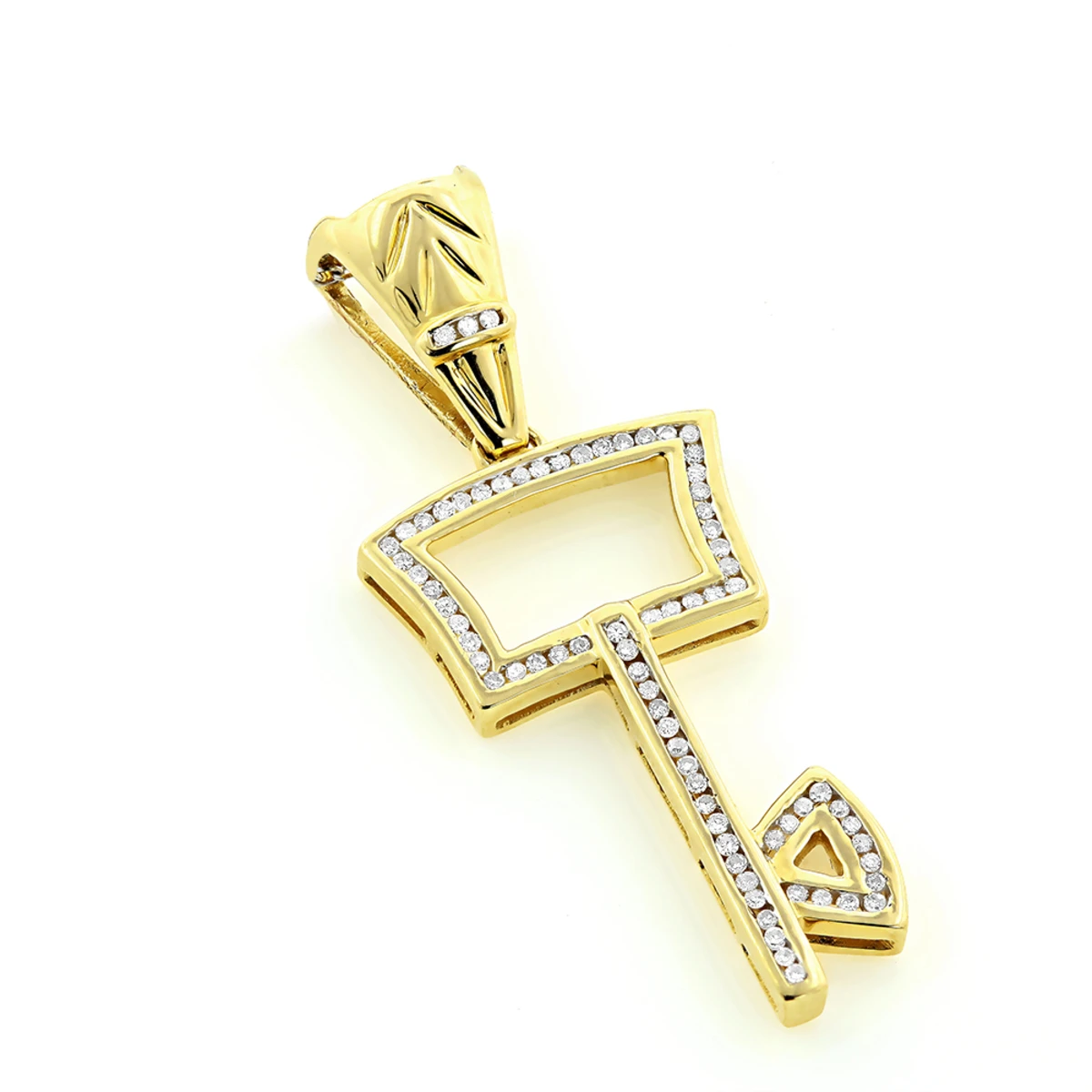 Key Necklaces 14K Yellow Gold Diamond Key Pendant 0.43ct 1 Key Necklaces 14K Yellow Gold Diamond Key Pendant 0.43ct