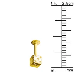 Solid 14K Yellow Gold & Diamond Dice Labret Stud 14 Gauge -Urban Jewels Shop labret jewelry solid 14k gold dice stud 14 gauge p 35704 rulerye