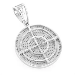 Ladies 10K White Gold Diamond Iced Out Medallion Pendant 1 Carat -Urban Jewels Shop ladies 10k gold diamond iced out medallion pendant 116ct backwh