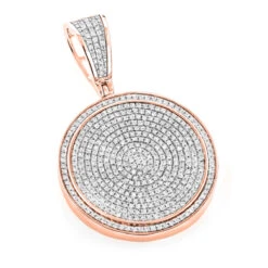 Ladies 10K White Gold Diamond Iced Out Medallion Pendant 1 Carat -Urban Jewels Shop ladies 10k gold diamond iced out medallion pendant 116ct ro
