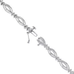 Ladies 14K White Gold Designer Diamond Bracelet 2.51ct -Urban Jewels Shop ladies 14k gold designer diamond bracelet 251ct p 6485 backwh