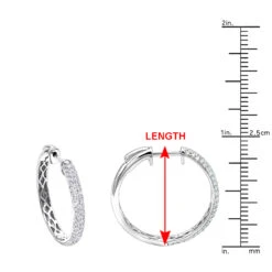 Ladies 14K White Gold 1 Inch Diamond Hoop Earrings Small 0.9ct 21 Ladies 14K White Gold 1 Inch Diamond Hoop Earrings Small 0.9ct -Urban Jewels Shop ladies 14k gold round diamond hoop earrings 09ct rulerwh