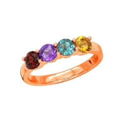 Ladies Birthstone Custom Made 14K White Gold Cocktail Ring With Gemstones -Urban Jewels Shop ladies birthstone jewelry custom made 14k gold cocktail ring with gemstones 018039 ro