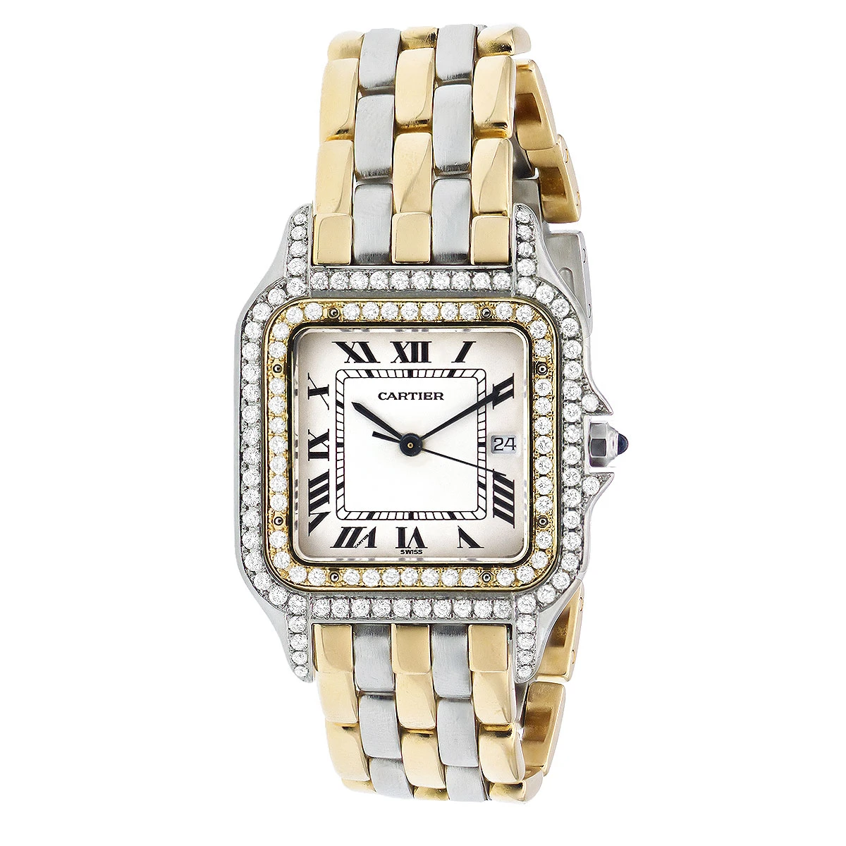 Cartier Women's Diamond Watch 27mm Panthere 18K Gold & Steel Two Tone 1 Cartier Women's Diamond Watch 27mm Panthere 18K Gold & Steel Two Tone