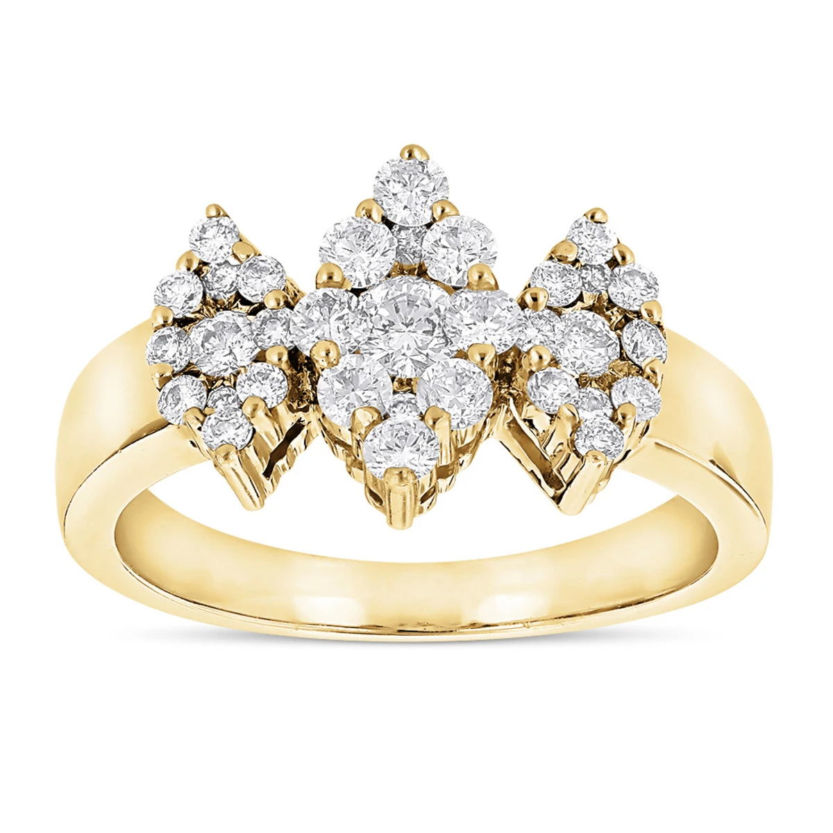 Ladies Cluster Diamond Ring 1.2ct Three Stone Marquise Diamonds Look 2 Ladies Cluster Diamond Ring 1.2ct Three Stone Marquise Diamonds Look - Image 2