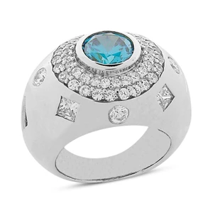 Cocktail Diamond And Emerald Ring For Women 14K White Gold 1.92td 2cts 1 Cocktail Diamond And Emerald Ring For Women 14K White Gold 1.92td 2cts