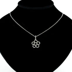 Ladies Cutout Diamond Flower Pendant 0.26ct 14K White Gold -Urban Jewels Shop ladies cutout diamond flower pendant 026ct 14k gold 3