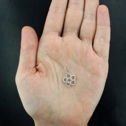 Ladies Cutout Diamond Flower Pendant 0.26ct 14K White Gold -Urban Jewels Shop ladies cutout diamond flower pendant 026ct 14k gold 4