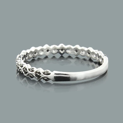 Ultra Thin Ladies Designer Black Diamond Band 0.13ct 14K White Gold 4 Ultra Thin Ladies Designer Black Diamond Band 0.13ct 14K White Gold - Image 4