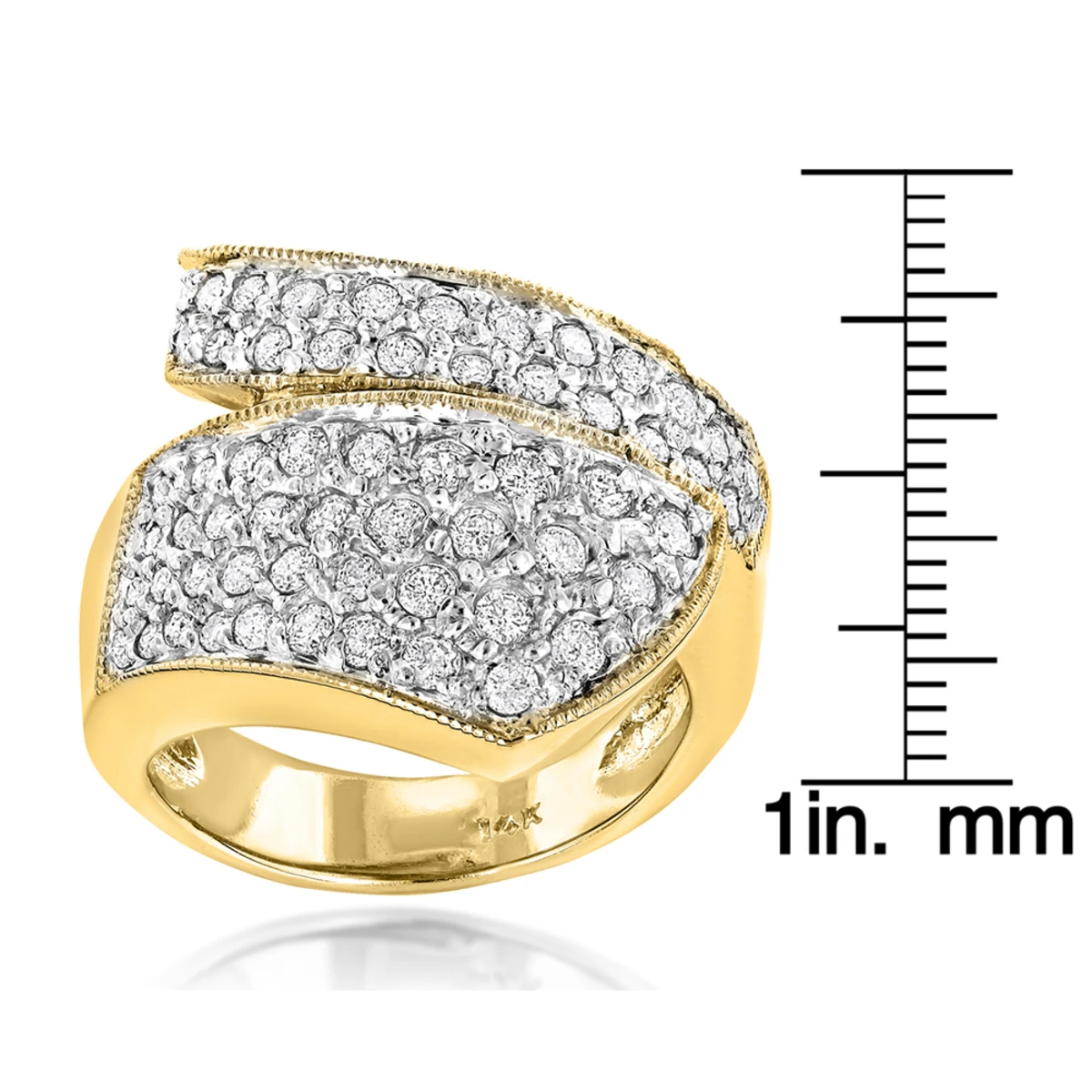 Ladies Designer Diamond Ring 1ct 14K Yellow Gold 6 Ladies Designer Diamond Ring 1ct 14K Yellow Gold - Image 6