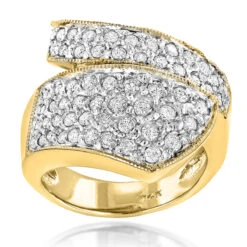 Ladies Designer Diamond Ring 1ct 14K Yellow Gold