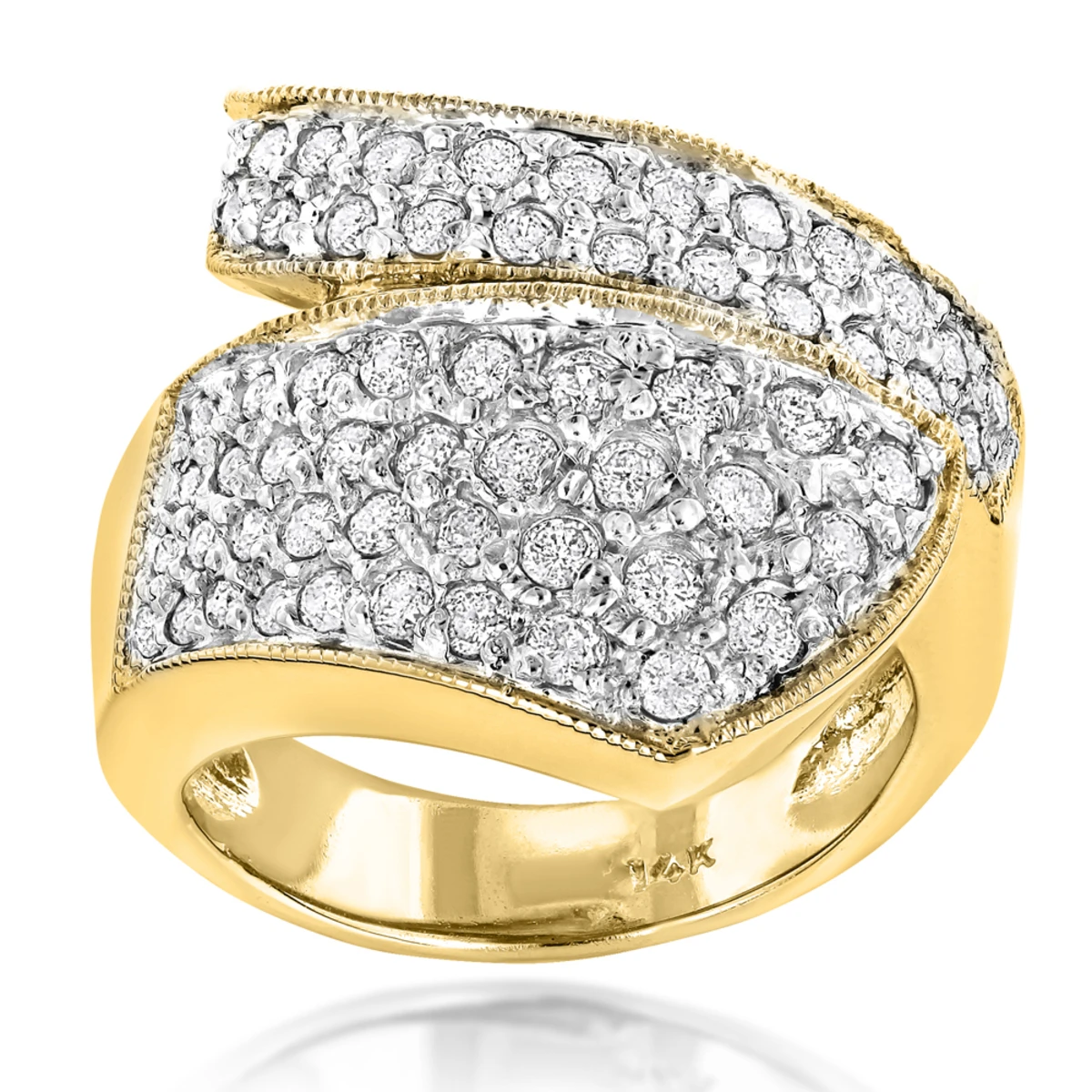 Ladies Designer Diamond Ring 1ct 14K Yellow Gold 1 Ladies Designer Diamond Ring 1ct 14K Yellow Gold