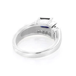Ladies Diamond And Sapphire Ring 14K White Gold 0.13ctd 0.50cts -Urban Jewels Shop ladies diamond and sapphire ring 14k 013ctd 050cts p 29671 backwh