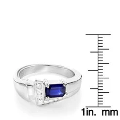 Ladies Diamond And Sapphire Ring 14K White Gold 0.13ctd 0.50cts -Urban Jewels Shop ladies diamond and sapphire ring 14k 013ctd 050cts p 29671 rulerwh