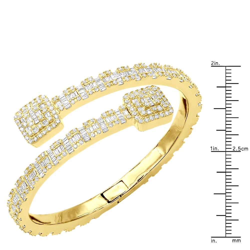 Ladies Diamond Bracelet 10K Yellow Gold Split-Style Bangle Bracelet For Women 5 Ladies Diamond Bracelet 10K Yellow Gold Split-Style Bangle Bracelet For Women - Image 5