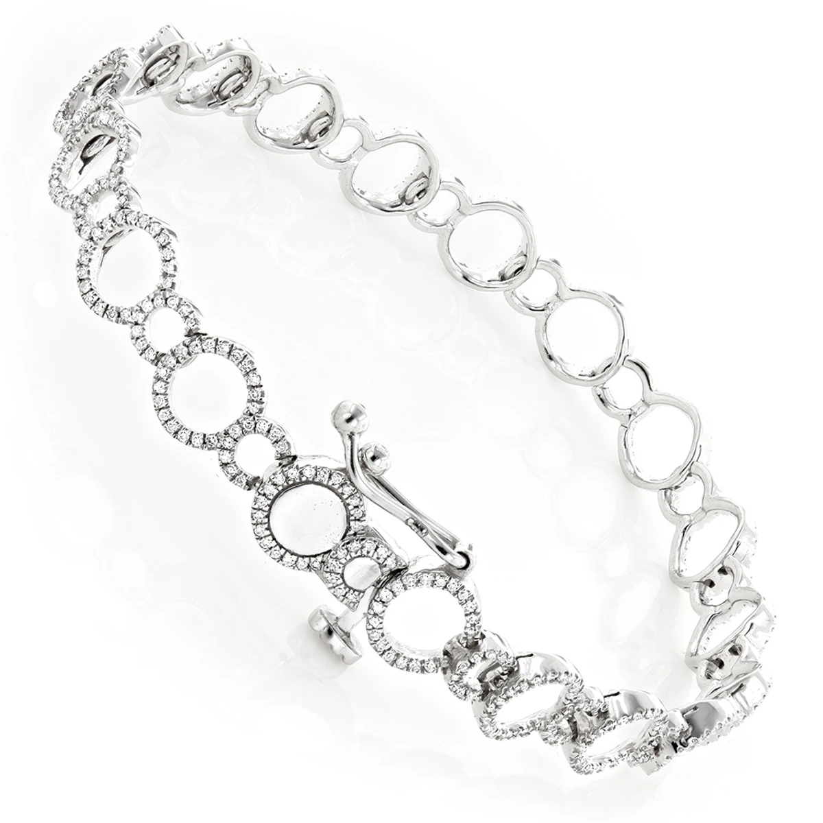 Ladies Diamond Circle Bracelet 0.9ct 14K Yellow Gold 4 Ladies Diamond Circle Bracelet 0.9ct 14K Yellow Gold - Image 4