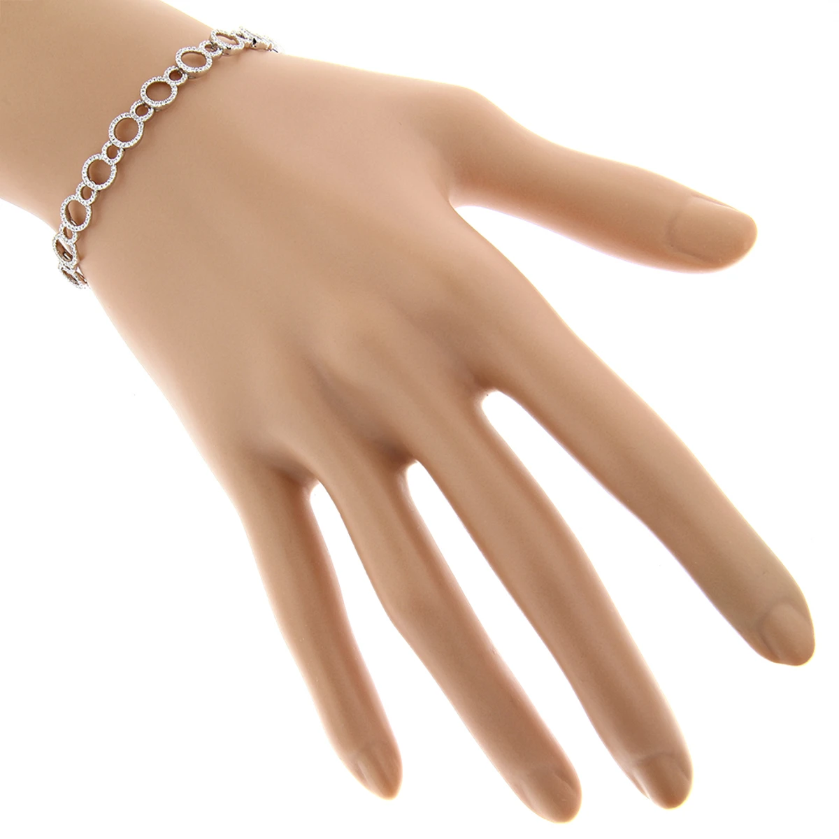 Ladies Diamond Circle Bracelet 0.9ct 14K Yellow Gold 5 Ladies Diamond Circle Bracelet 0.9ct 14K Yellow Gold - Image 5