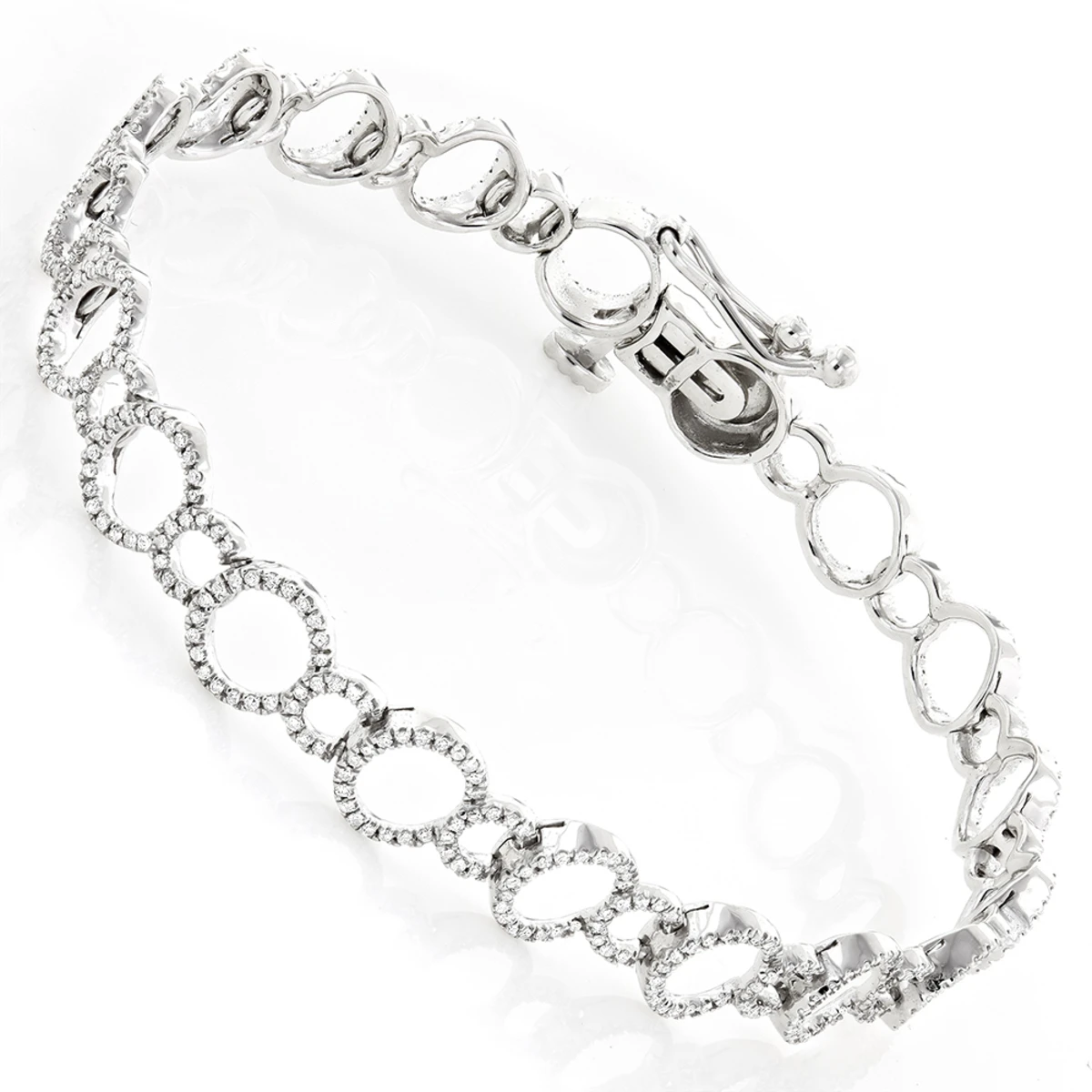 Ladies Diamond Circle Bracelet 0.9ct 14K Yellow Gold 2 Ladies Diamond Circle Bracelet 0.9ct 14K Yellow Gold - Image 2