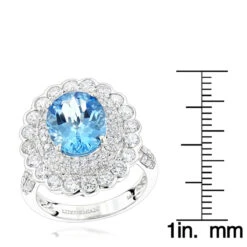 Blue Topaz Engagement Cocktail Ring 2.2ct 14K White Gold 11 Blue Topaz Engagement Cocktail Ring 2.2ct 14K White Gold -Urban Jewels Shop ladies diamond cocktail rings blue topaz engagement ring 22ct 14k gold rulerwh