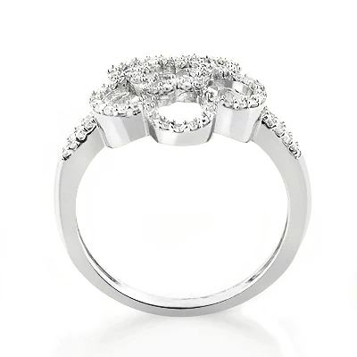 Ladies Diamond Flower Ring 0.34ct 14K White Gold 2 Ladies Diamond Flower Ring 0.34ct 14K White Gold - Image 2