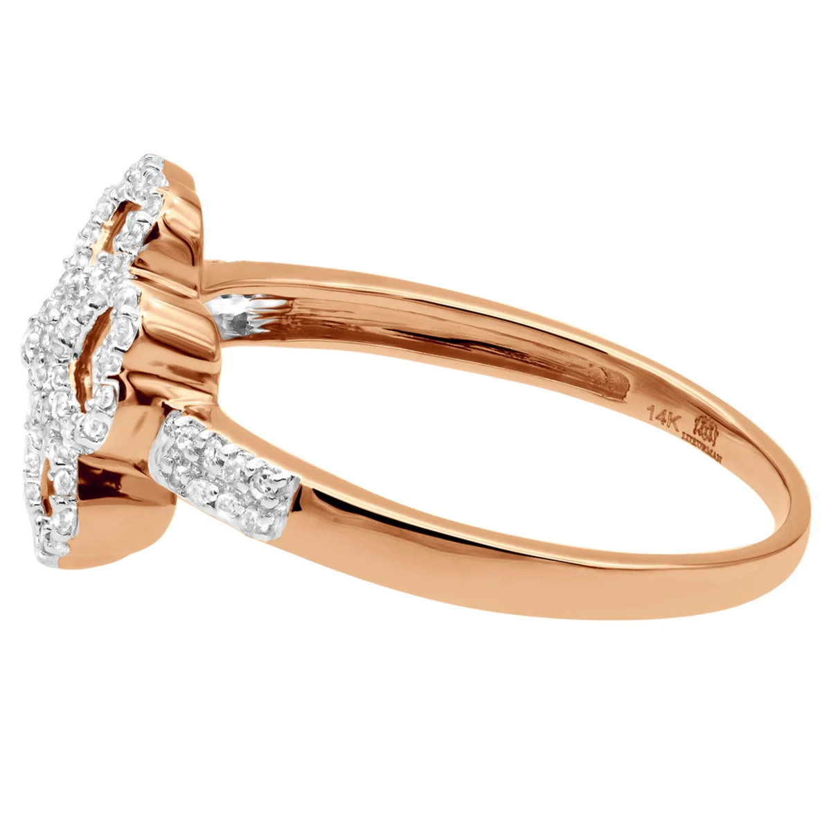 Ladies Diamond Heart Ring 0.36ct 14K Yellow Gold 6 Ladies Diamond Heart Ring 0.36ct 14K Yellow Gold - Image 6