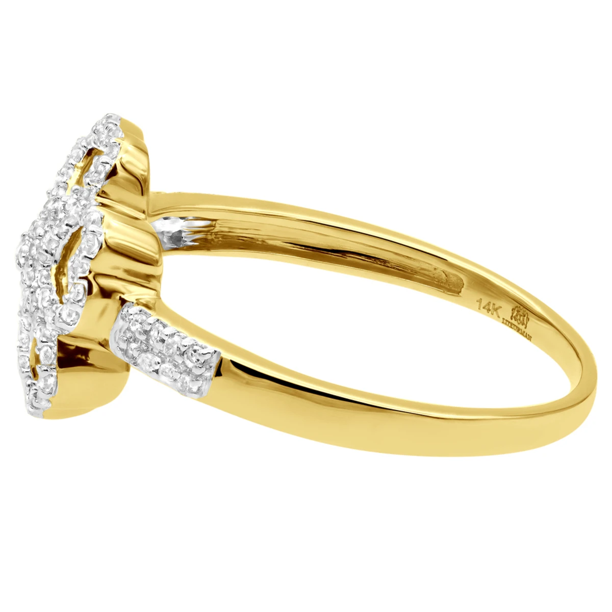 Ladies Diamond Heart Ring 0.36ct 14K Yellow Gold 5 Ladies Diamond Heart Ring 0.36ct 14K Yellow Gold - Image 5