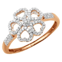 Ladies Diamond Heart Ring 0.36ct 14K Yellow Gold 10 Ladies Diamond Heart Ring 0.36ct 14K Yellow Gold -Urban Jewels Shop ladies diamond heart ring 036ct 14k flower jewelry rose