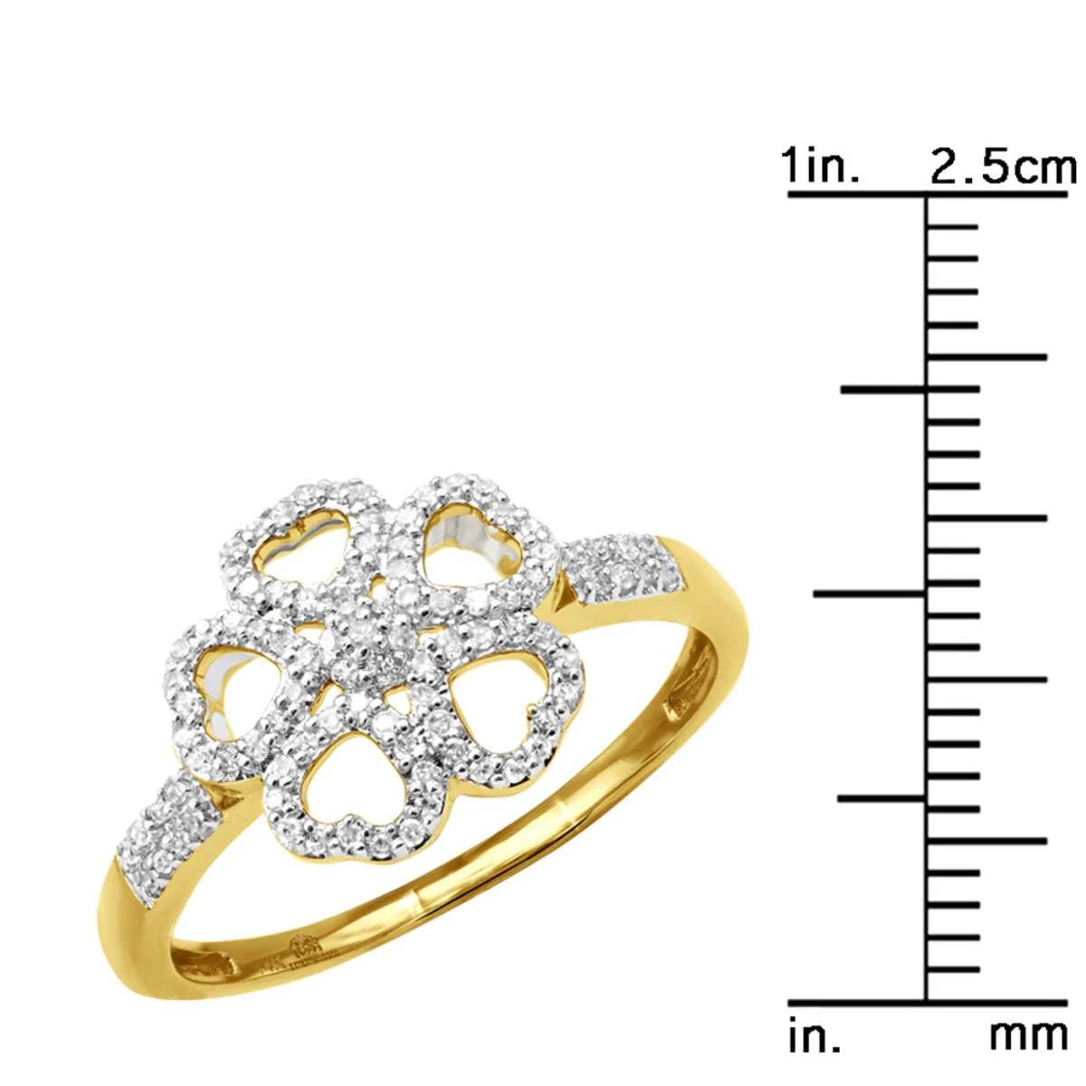Ladies Diamond Heart Ring 0.36ct 14K Yellow Gold 8 Ladies Diamond Heart Ring 0.36ct 14K Yellow Gold - Image 8