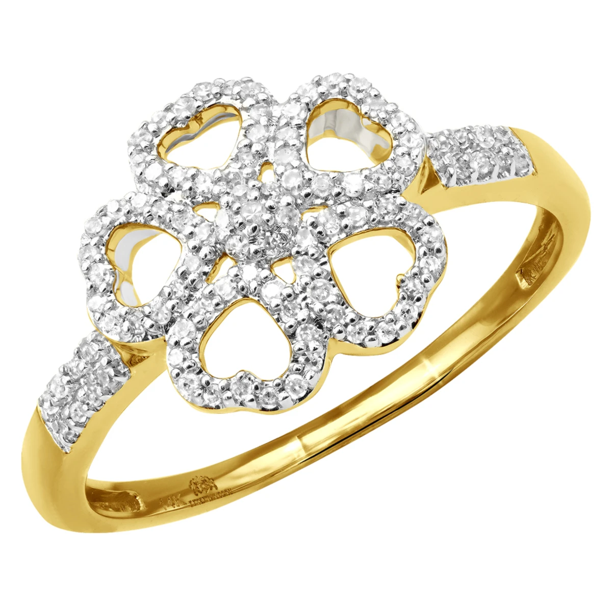 Ladies Diamond Heart Ring 0.36ct 14K Yellow Gold 1 Ladies Diamond Heart Ring 0.36ct 14K Yellow Gold