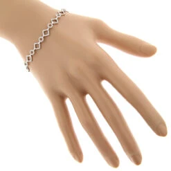 Ladies Diamond Link Bracelet 14K White Gold 0.7ct -Urban Jewels Shop ladies diamond link bracelet in 14k gold 07ct bodwh