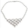 Ladies Diamond Designer Flower Necklace 4.5ct 14K White Gold
