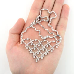 Ladies Diamond Designer Flower Necklace 4.5ct 14K White Gold -Urban Jewels Shop ladies diamond necklaces designer flower necklace 45ct 14k 3